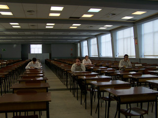 Los estudiantes en plena acción