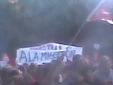 Detalle de una pancarta.