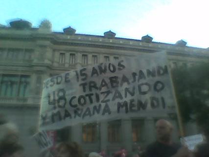 Detalle de una pancarta.