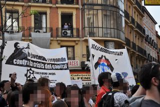 Carteles de la Coordinadora Juvenil de Lucha y de la Plataforma FP Madrid.