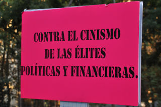 Cartel de protesta.