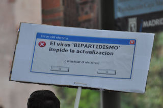 Cartel de protesta.