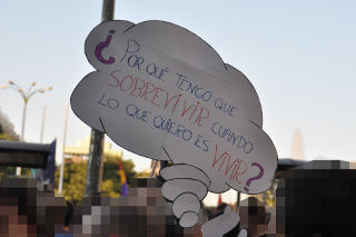 Cartel de protesta.