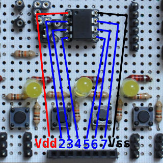 Conexión del conector hembra.