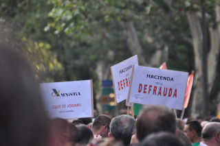 Carteles de técnicos de Hacienda.