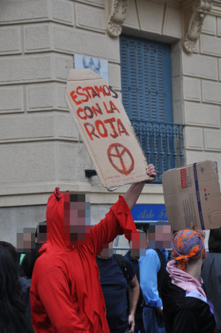 Manifestante disfrazado.