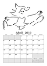 Calendario de abril.