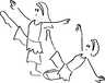Dibujo de dos bailarinas.
