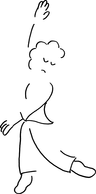 Dibujo de una bailarina que realiza una pirueta.