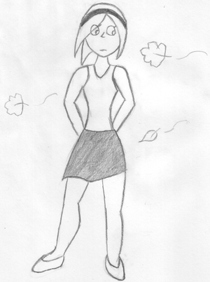 Dibujo de una joven.
