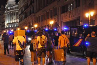 Furgones policiales.