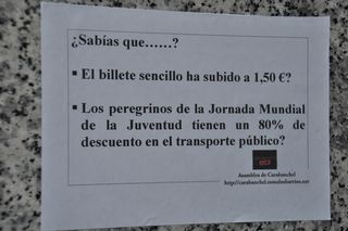 Cartel sobre agravios económicos.