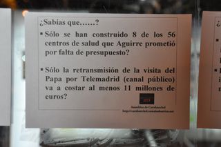 Cartel sobre agravios económicos.