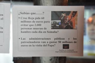 Cartel sobre agravios económicos.