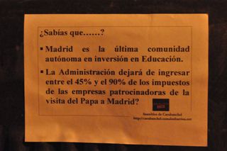 Cartel sobre agravios económicos.