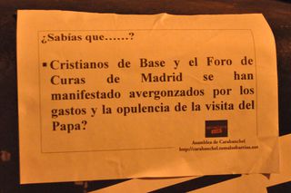 Cartel sobre agravios económicos.