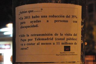 Cartel sobre agravios económicos.