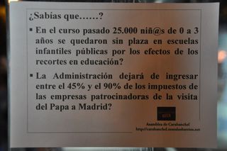 Cartel sobre agravios económicos.