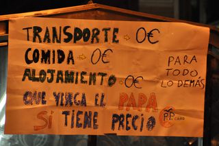 Cartel sobre agravios económicos.