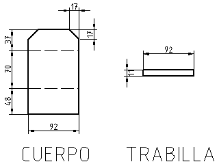 Dimensiones de la plantilla del portatarjetas.