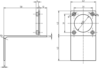 Dimensiones de la placa de sujeción del motor del eje Z