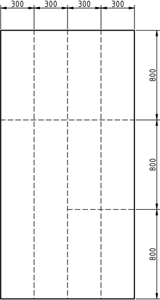 Cortes para sacar las tablas de la librería.