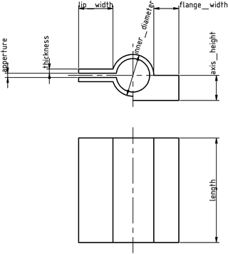 Dimensiones de la pieza.