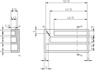 Dimensiones de la pieza de madera.