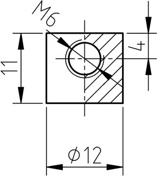 Dimensiones de la tuerca.