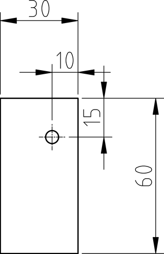 Dimensiones de los cortes para hacer la base derecha.