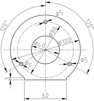 Dimensiones de los cortes para hacer el anillo.