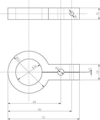 Dimensiones de la abrazadera.