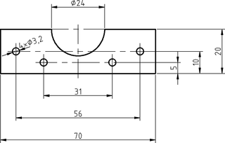 Plano de la placa de sujeción del motor Z.