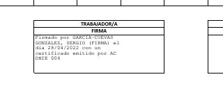 «Firma visible» dentro de un documento.