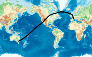 Traza del vuelo.  Mapa de fondo de
OpenTopoMap (CC-BY-SA 3.0).